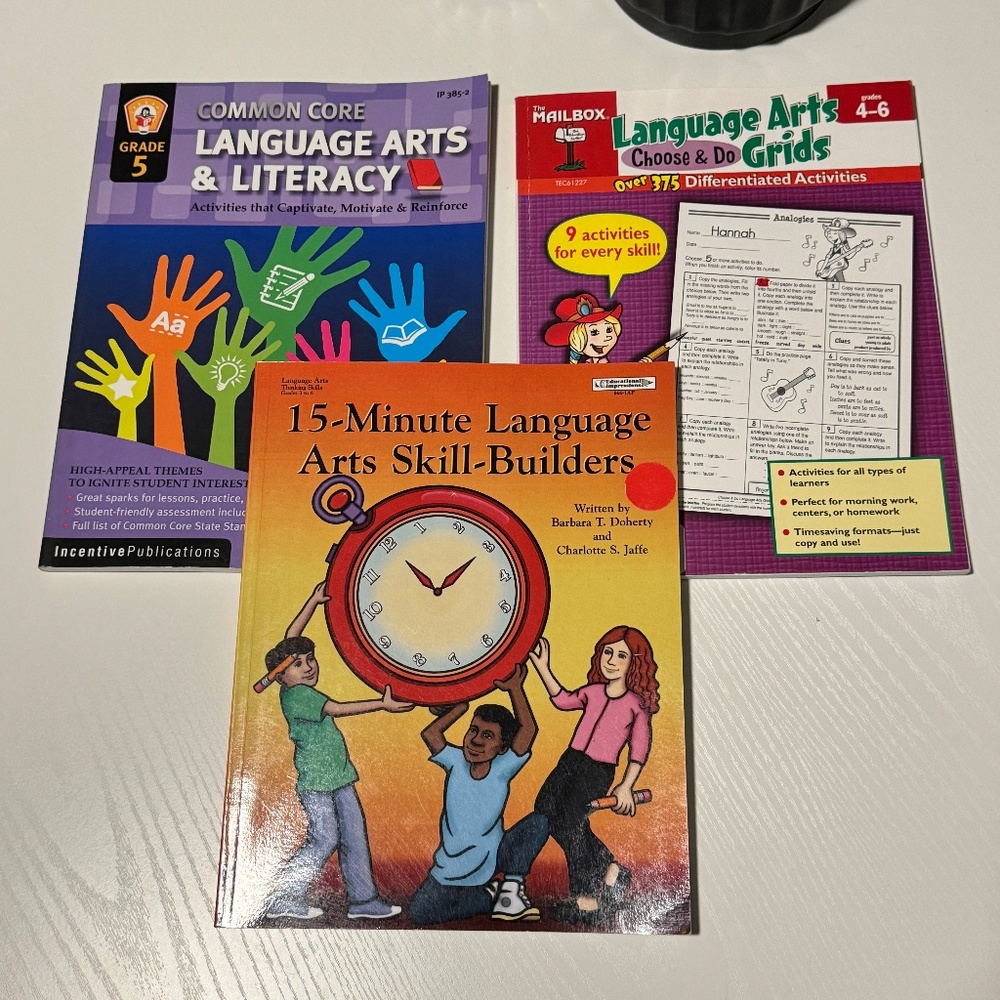 3 Language Arts Teacher Resource Books for 3rd-5th Grades